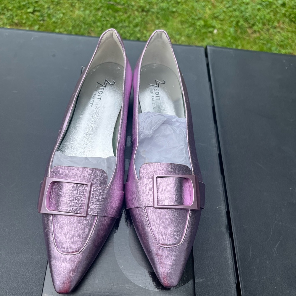27 EDIT Metallic Pink Loafers
